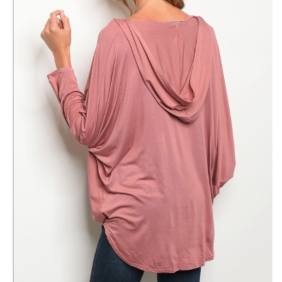 Mauve Surplice Blouse with Hood - Picture 2 of 2